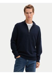 Tom Tailor Sweter 1044475 Granatowy Regular Fit. Kolor: niebieski. Materiał: bawełna