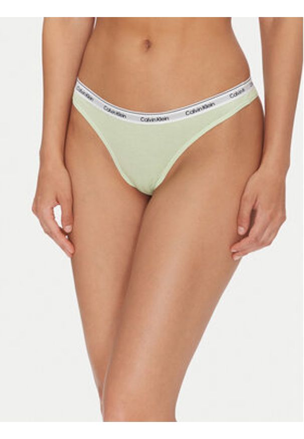 Calvin Klein Underwear Komplet 3 par stringów 000QD5209E Kolorowy. Materiał: bawełna. Wzór: kolorowy