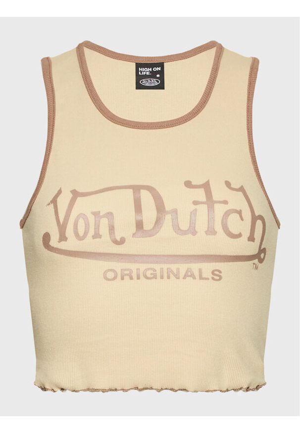 Von Dutch Top Ashley 6 231 045 Beżowy Slim Fit. Kolor: beżowy. Materiał: bawełna