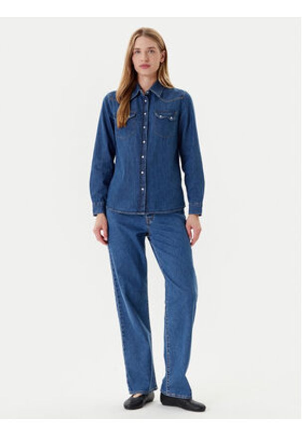 United Colors of Benetton - United Colors Of Benetton Koszula jeansowa 5RZKDQ06T Niebieski Regular Fit. Kolor: niebieski. Materiał: bawełna