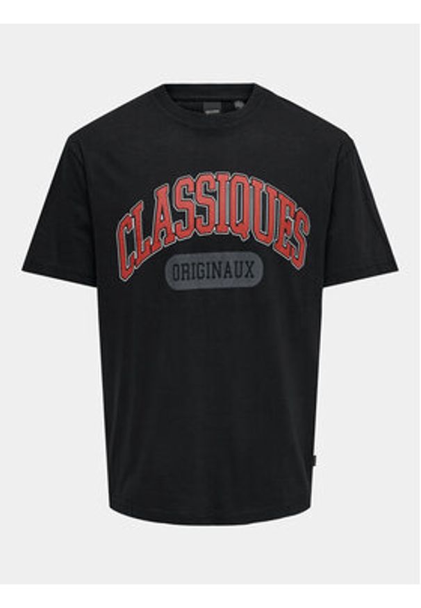 Only & Sons T-Shirt Classiques 22029023 Czarny Relaxed Fit. Kolor: czarny. Materiał: bawełna