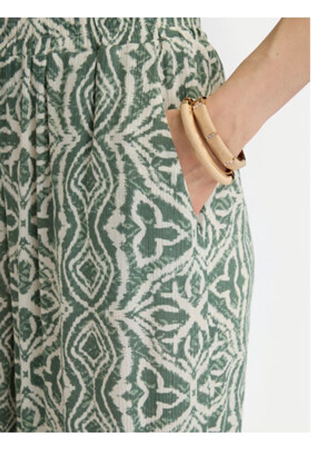 Vero Moda Spodnie materiałowe Menny 10282478 Zielony Wide Leg. Kolor: zielony. Materiał: wiskoza