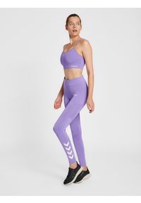 Damski usztywniany biustonosz sportowy Hummel MT Chipo. Kolor: fioletowy. Materiał: materiał. Sport: fitness