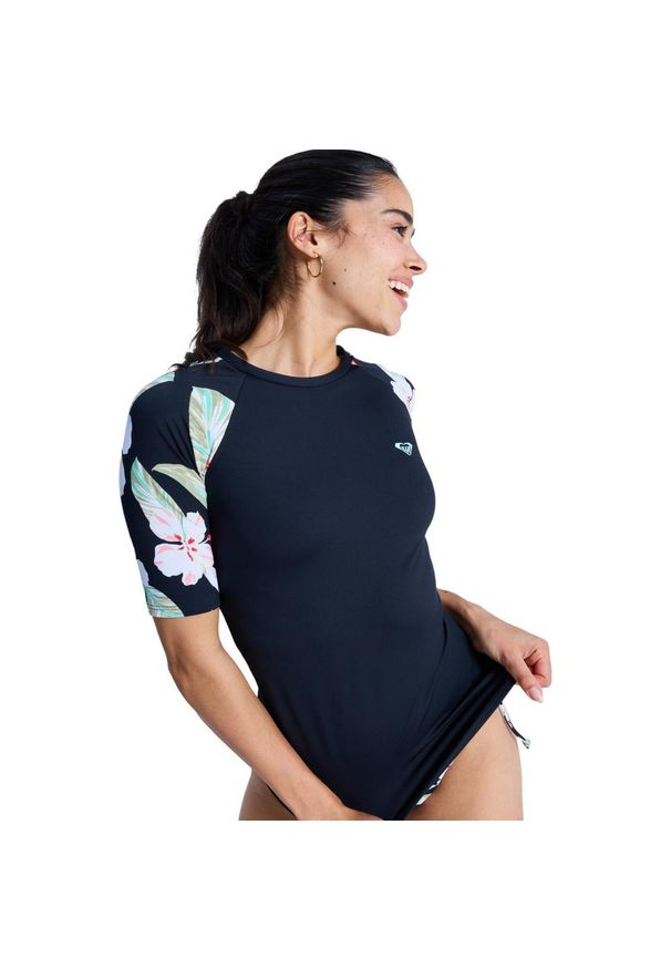 Roxy - Koszulka rash vest z krótkim rękawem dla Kobiety THE CLASSIC LYCRA Czarny. Kolor: czarny. Materiał: poliester, elastan, tkanina. Długość: krótkie
