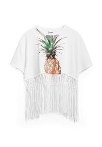Desigual T-Shirt 25SWTKAN Écru Regular Fit. Materiał: bawełna #3