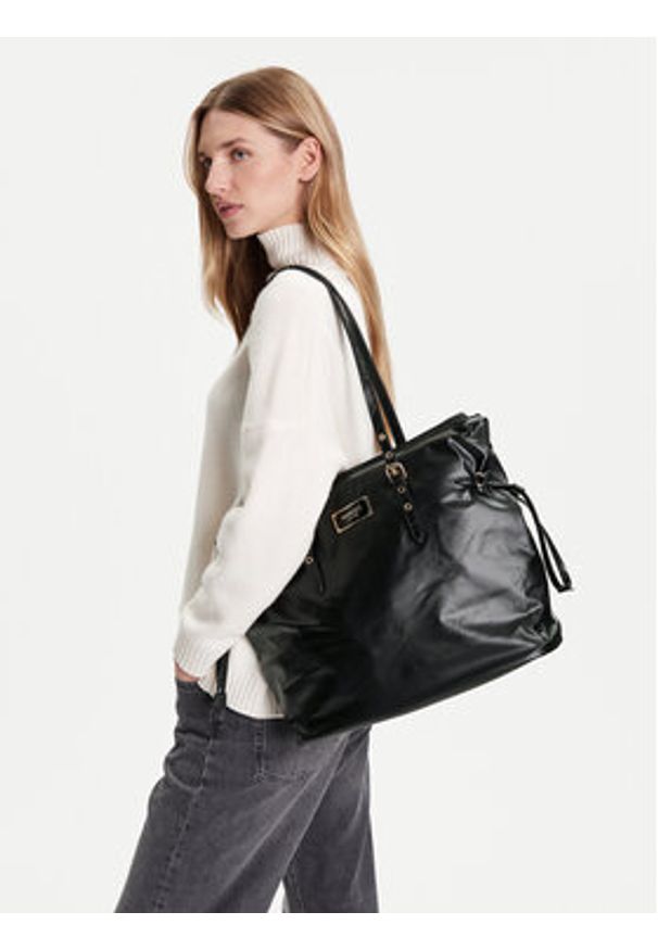 Monnari Torebka BAGIMP0-24Z-BAG6200-KM20D000-R00 Czarny. Kolor: czarny. Materiał: skórzane