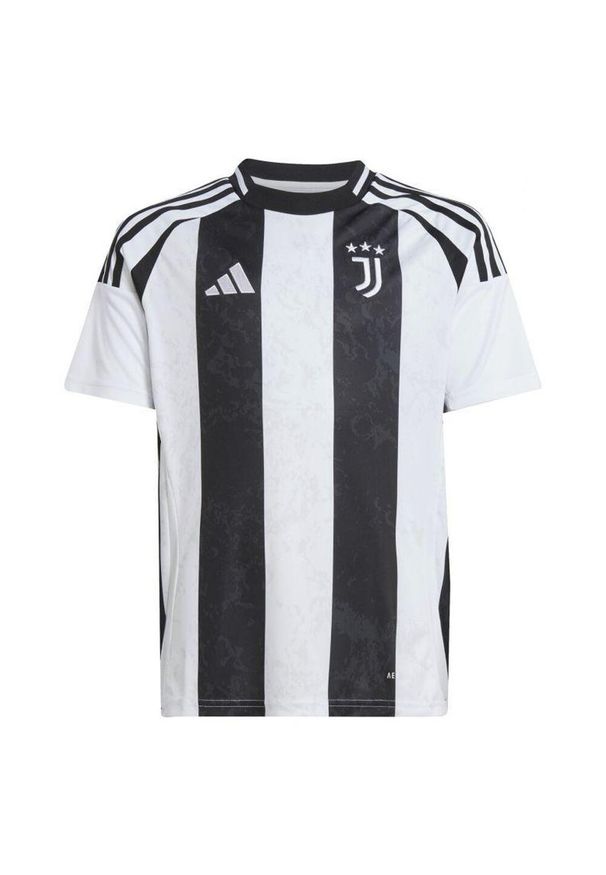 JUVENTUS FC - Koszulka Dziecięca Adidas Home. Kolor: czarny, biały, wielokolorowy. Sport: turystyka piesza