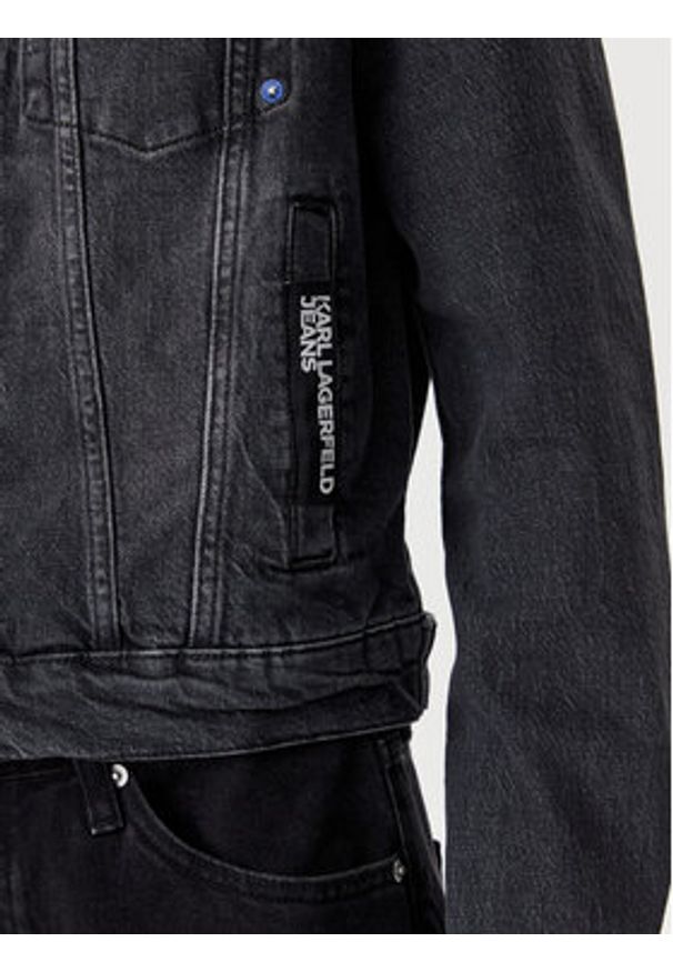 Karl Lagerfeld Jeans Kurtka jeansowa A1W14012 Szary Regular Fit. Kolor: szary. Materiał: bawełna