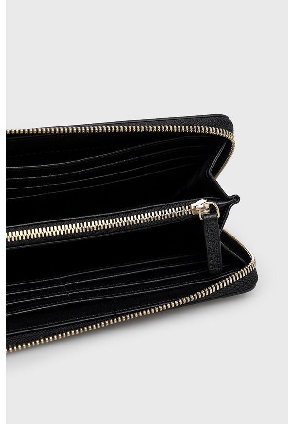 Emporio Armani - Portfel. Kolor: czarny. Materiał: materiał. Wzór: gładki