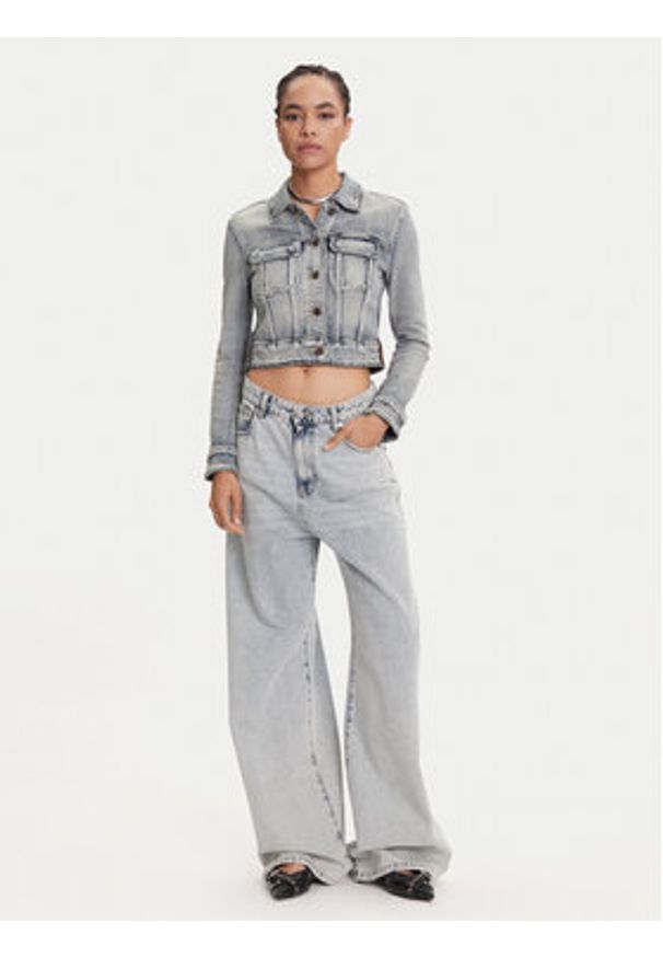 Miss Sixty Kurtka jeansowa 6S1WJ50100 Niebieski Slim Fit. Kolor: niebieski. Materiał: bawełna