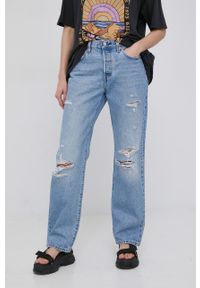 Levi's® - Levi's jeansy 90s 501 damskie high waist. Okazja: na spotkanie biznesowe. Stan: podwyższony. Kolor: niebieski. Styl: biznesowy
