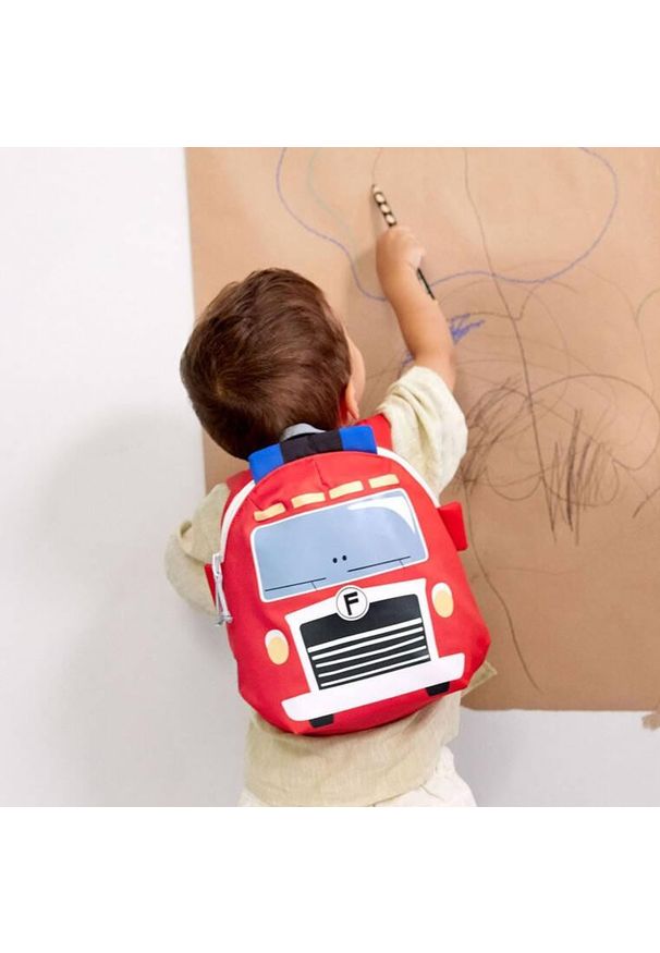 Lassig Tiny Drivers Wóz Strażacki Mini czerwony. Kolor: czerwony. Materiał: materiał. Wzór: aplikacja, paski