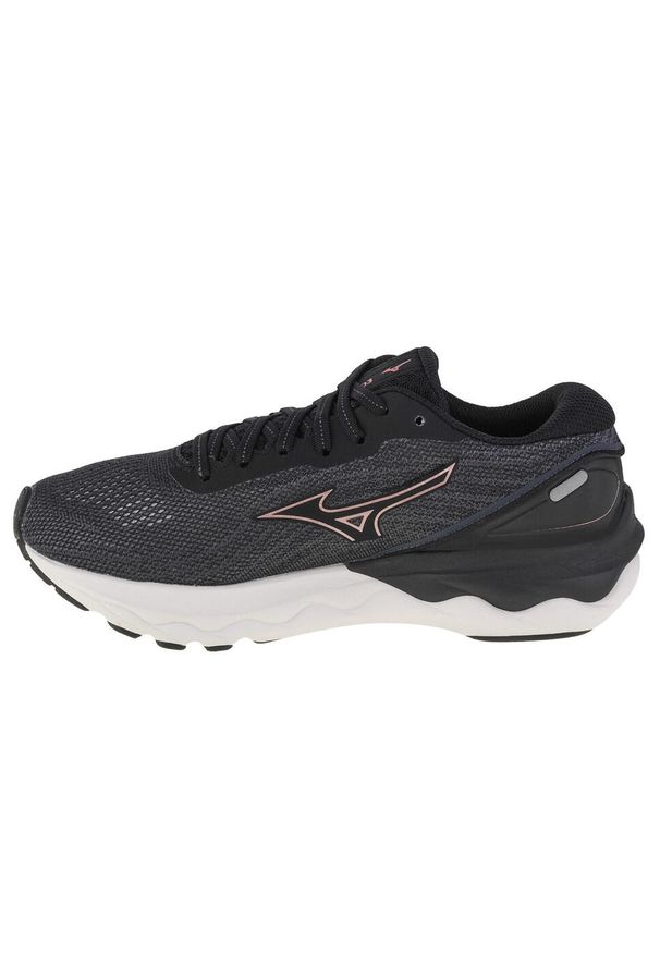 Buty do biegania damskie Mizuno Wave Skyrise 3. Zapięcie: sznurówki. Kolor: szary. Materiał: guma, materiał, syntetyk. Szerokość cholewki: normalna. Model: Mizuno Wave
