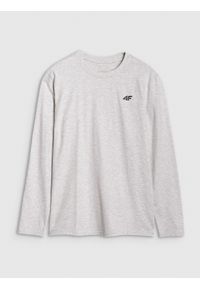 4f - 4F Longsleeve regular gładki męski - szary M. Okazja: na co dzień. Kolor: szary. Materiał: bawełna, jersey, dzianina. Długość rękawa: długi rękaw. Długość: długie. Wzór: gładki. Styl: sportowy, klasyczny, casual