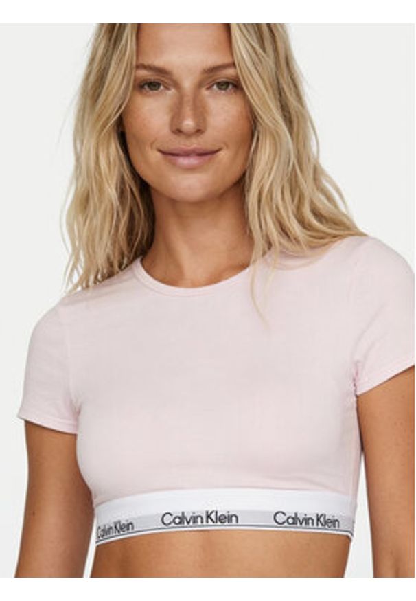 Calvin Klein Underwear T-Shirt LV00QF8495 Różowy Slim Fit. Kolor: różowy