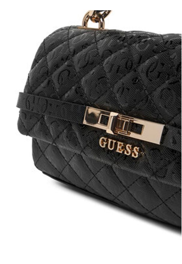 Guess Torebka Idra HWGG81 57200 Czarny. Kolor: czarny. Materiał: skórzane