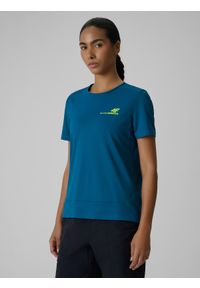 4f - 4F Koszulka kolarska damska - turkusowa M. Kolor: turkusowy. Materiał: dzianina, materiał, włókno. Sport: kolarstwo #1