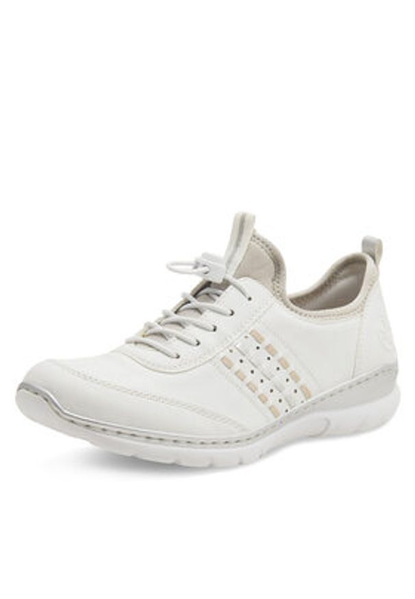 Rieker Półbuty L3259-80 Biały. Kolor: biały. Materiał: materiał, syntetyk