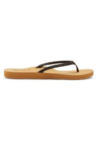 Roxy - Klapki plażowe dla Kobiety COSTAS. Okazja: na plażę. Kolor: czarny. Materiał: syntetyk. Wzór: kwiaty, napisy. Styl: sportowy