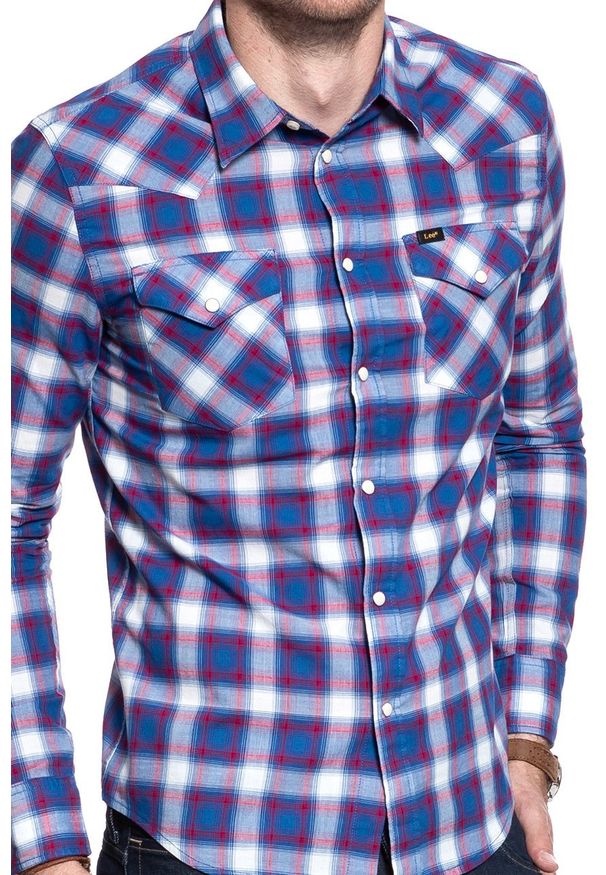 Lee - KOSZULA LEE WESTERN SHIRT LIMOGES L643GIFE 112115355. Materiał: materiał. Wzór: kratka