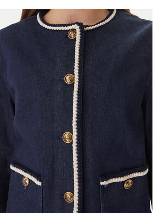 Luisa Spagnoli Marynarka Vario 542793 Granatowy Regular Fit. Kolor: niebieski. Materiał: bawełna