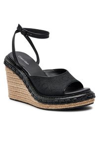 Calvin Klein Espadryle Wedge Sandal 70 Mono Jacq HW0HW01961 Czarny. Kolor: czarny. Materiał: materiał #5