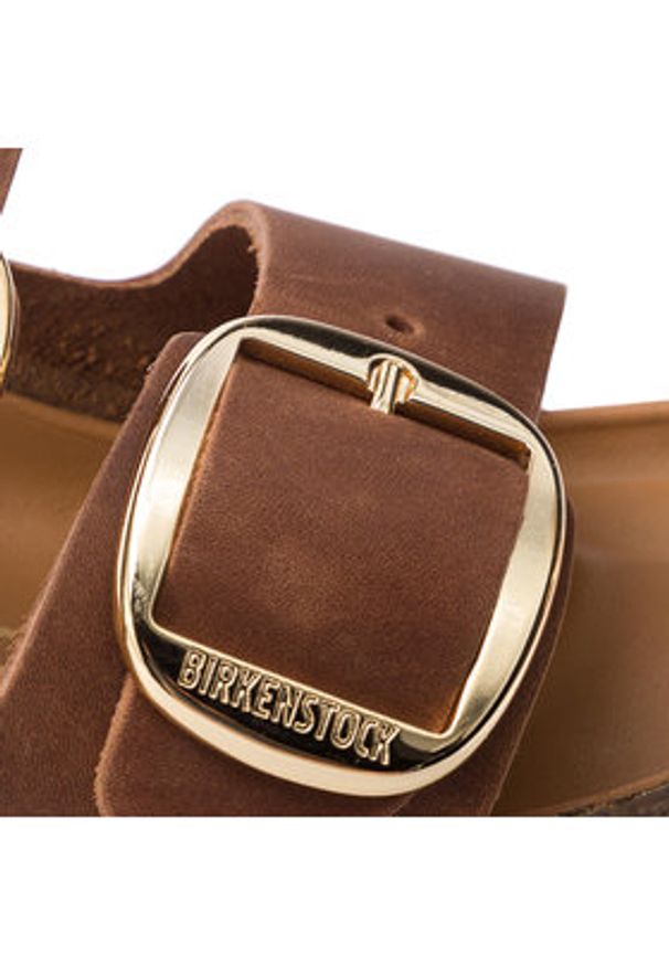 Birkenstock Klapki Arizona Big Buckle 1011073 Brązowy. Kolor: brązowy. Materiał: skóra