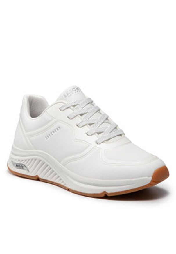 skechers - Skechers Sneakersy Mile Makers 155570/WHT Biały. Kolor: biały. Materiał: skóra