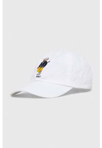 Polo Ralph Lauren czapka z daszkiem bawełniana kolor biały z aplikacją. Kolor: biały. Materiał: bawełna. Wzór: aplikacja #1