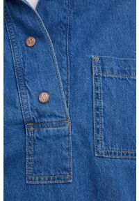 Pepe Jeans Bluzka jeansowa Riley damska gładka. Kolor: niebieski. Materiał: denim. Długość: krótkie. Wzór: gładki #7