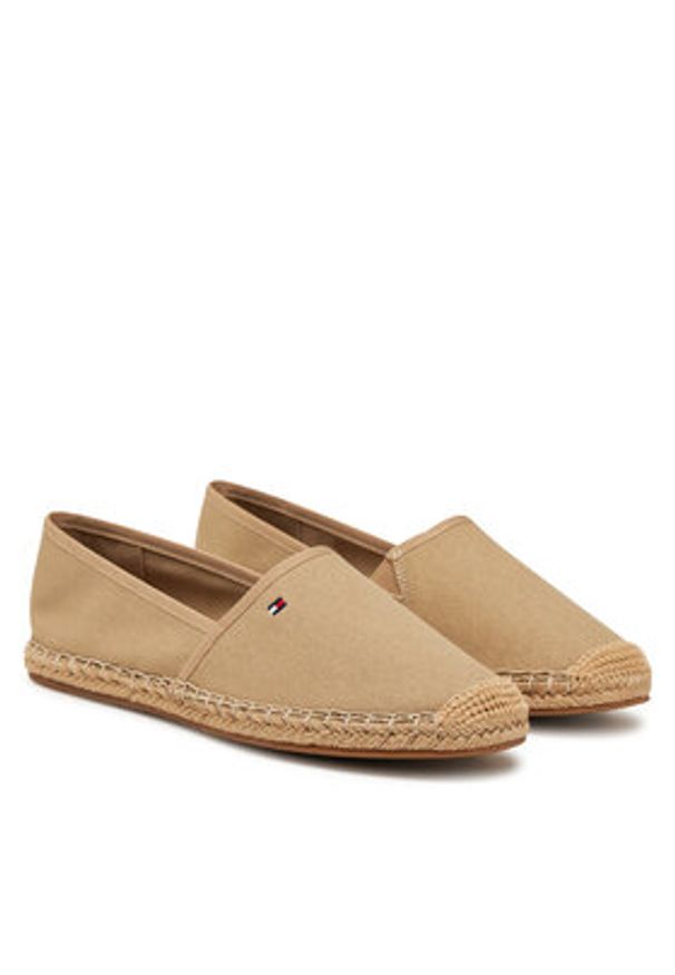 TOMMY HILFIGER - Tommy Hilfiger Espadryle Flag Canvas Espadrille FW0FW08541 Brązowy. Kolor: brązowy. Materiał: materiał