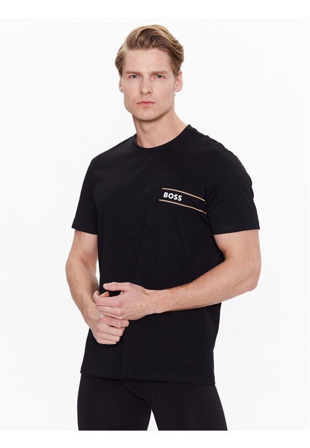 BOSS - Boss T-Shirt 50483644 Czarny Regular Fit. Kolor: czarny. Materiał: bawełna