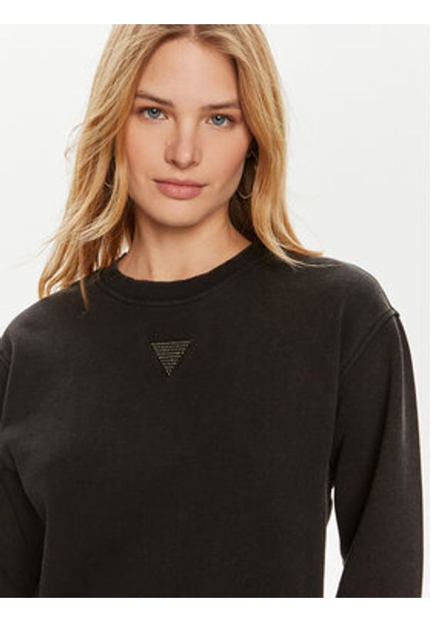 Guess Bluza W4YQ17 KC8I0 Czarny Regular Fit. Kolor: czarny. Materiał: bawełna