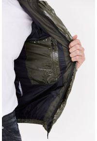 Invicta - INVICTA Zielona męska błyszcząca kurtka puchowa z kapturem, Rozmiar L. Typ kołnierza: kaptur. Kolor: zielony. Materiał: puch #5
