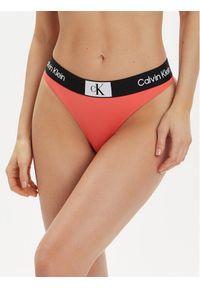 Calvin Klein Swimwear Dół od bikini KW0KW02352 Różowy. Kolor: pomarańczowy. Materiał: syntetyk