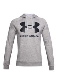 Under Armour - Męska Polarowa Bluza Treningowa Rival Big Logo. Kolor: szary. Materiał: polar