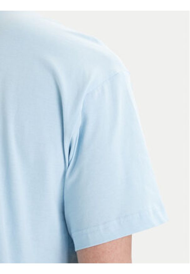 Versace Jeans Couture T-Shirt 80GAHT01 CJ00T Niebieski Regular Fit. Kolor: niebieski. Materiał: bawełna