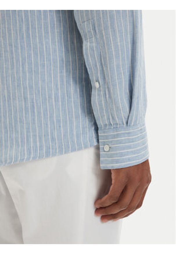 Hugo - HUGO Koszula Valerio 50562694 Niebieski jasny Modern Fit. Kolor: niebieski. Materiał: len