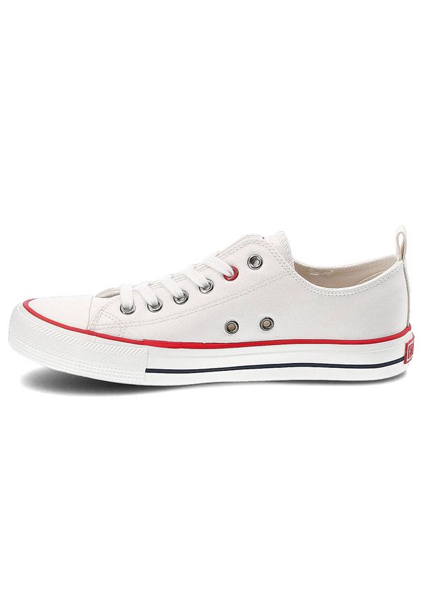 Big-Star - Białe Trampki Big Star Modne Buty Damskie Półbuty. Okazja: na co dzień. Wysokość cholewki: przed kostkę. Kolor: biały. Materiał: materiał, skóra, guma, jeans, syntetyk, skóra ekologiczna. Szerokość cholewki: normalna. Styl: młodzieżowy, sportowy, casual, klasyczny