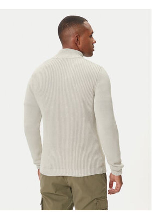 Aeronautica Militare Sweter 252MA1572UL00409 Beżowy Slim Fit. Kolor: beżowy. Materiał: bawełna