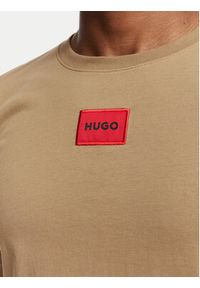 Hugo - HUGO T-Shirt Diragolino212 50447978 Beżowy Regular Fit. Kolor: beżowy. Materiał: bawełna #3