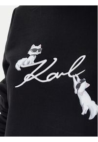 Karl Lagerfeld - KARL LAGERFELD Bluza B1W20031 Czarny Regular Fit. Typ kołnierza: dekolt w karo. Kolor: czarny. Materiał: bawełna #2