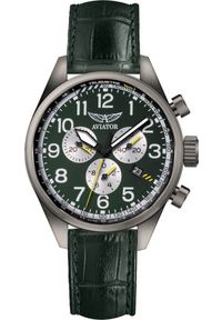 AVIATOR - Zegarek Aviator Zegarek męski Aviator V.2.25.7.171.4 zielony. Kolor: zielony #1