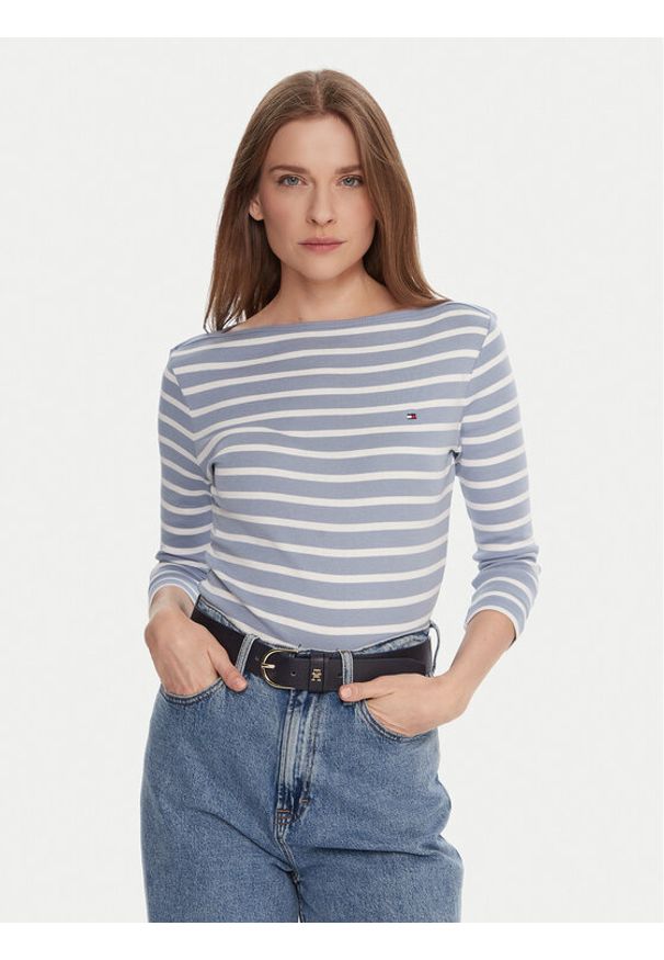 TOMMY HILFIGER - Tommy Hilfiger Bluzka WW0WW40589 Błękitny Regular Fit. Kolor: niebieski. Materiał: bawełna