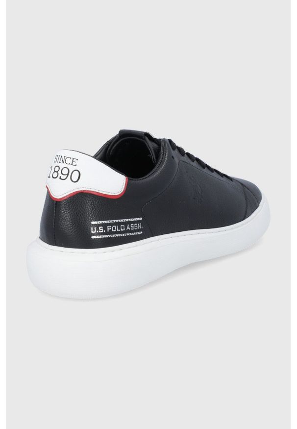 U.S. Polo Assn. buty skórzane kolor czarny. Nosek buta: okrągły. Zapięcie: sznurówki. Kolor: czarny. Materiał: skóra