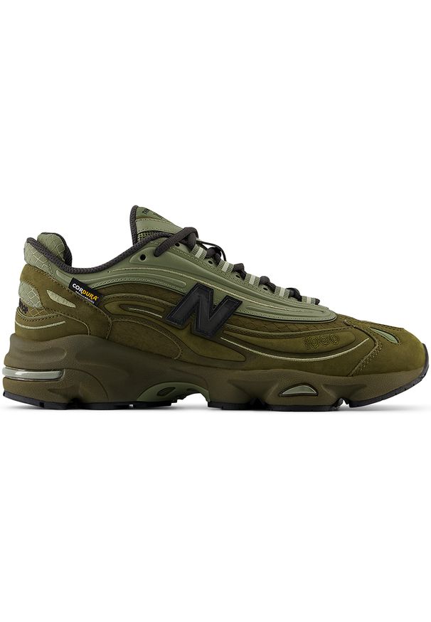 Buty unisex New Balance M1000NBU – zielone. Kolor: zielony. Materiał: zamsz, tkanina, materiał. Szerokość cholewki: normalna