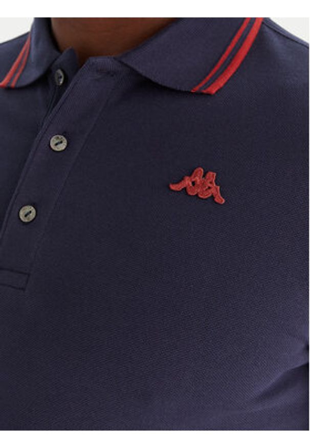 Robe di Kappa Polo Gord 6006570 Granatowy Slim Fit. Typ kołnierza: polo. Kolor: niebieski. Materiał: bawełna