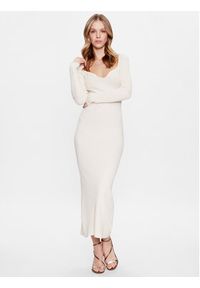 Edited Sukienka dzianinowa Sunna EDT6713001000002 Écru Slim Fit. Materiał: wiskoza