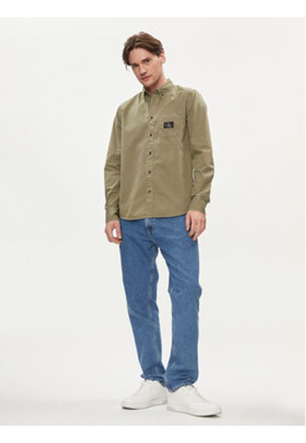 Calvin Klein Jeans Koszula J30J325772 Zielony Regular Fit. Kolor: zielony. Materiał: bawełna