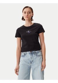 Calvin Klein Jeans T-Shirt Gradient Monologo J20J225252 Czarny Slim Fit. Kolor: czarny. Materiał: bawełna. Wzór: gradientowy